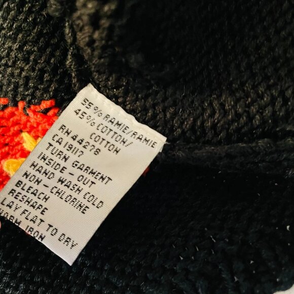 Talbots Y2K Hand Knit Women Black Christmas Holiday Light Cardigan Sweater L - Picture 7 of 11